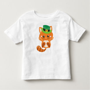 St. Patrick's Day, Orange Cat, Leprechaun Hat Kleinkind T-shirt
