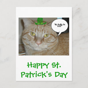 St. Patrick's Day Orange Tabby Cat Postkarte
