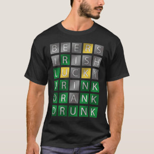 St Patrick's Day Outfit Erwachsene Crossword Puzzl T-Shirt