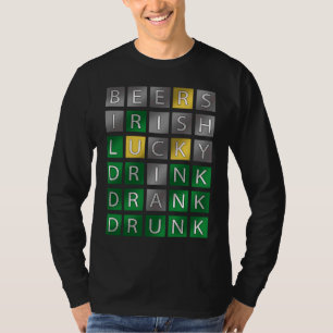 St Patricks Day Outfit Erwachsene Kreuzworträtsel T-Shirt
