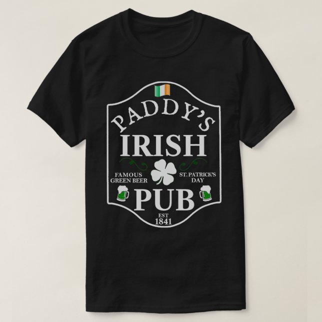 St Patricks Day Paddys Irish Pub Beer Kleeblatt Ir T-Shirt (Design vorne)