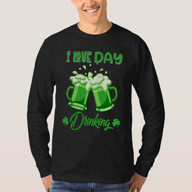 St Patricks Day pajamas I Love Day Drinking Beer T-Shirt (Vorderseite)