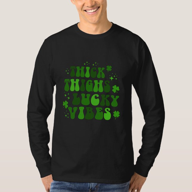 St Patrick's Day pajamas Thick Thighs Lucky Vibes  T-Shirt (Vorderseite)