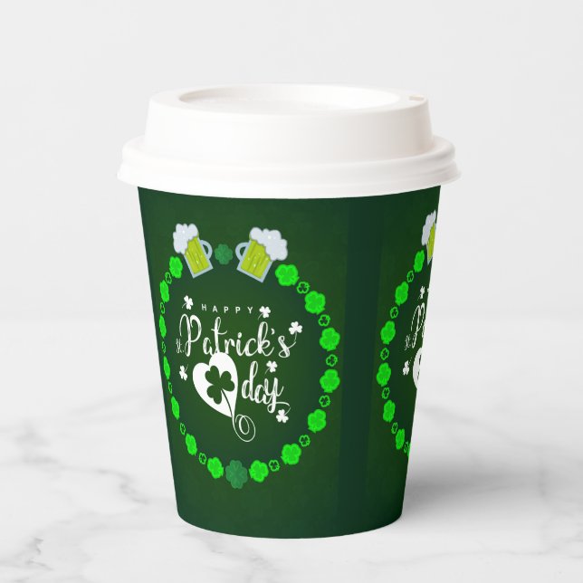 St Patrick's Day Paper Cups Pappbecher (Vorderseite)