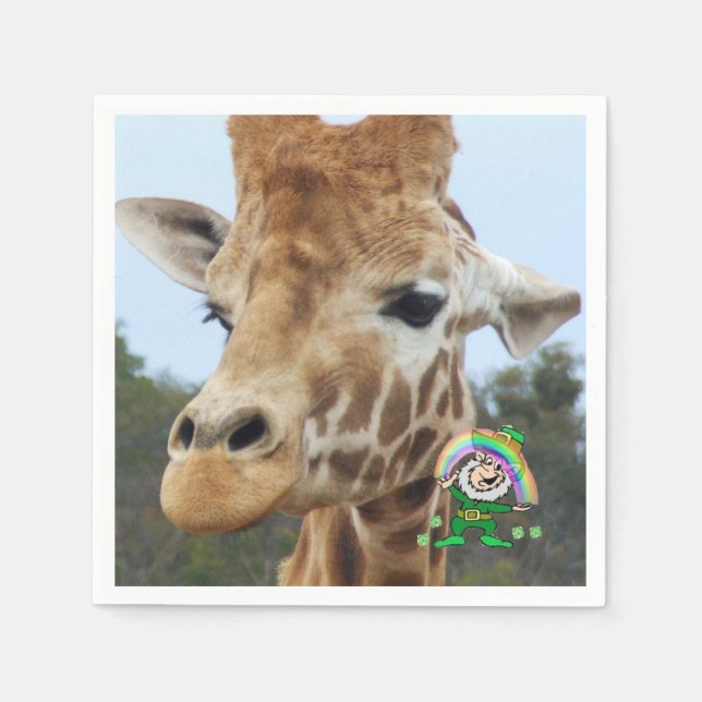 St. Patrick's Day Paper Napkins Giraffe Serviette (Vorderseite)