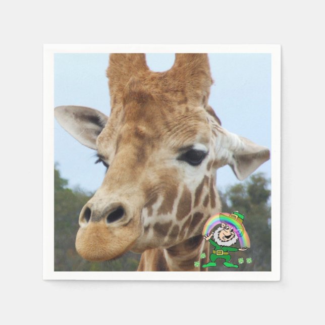 St. Patrick's Day Paper Napkins Giraffe Serviette (Vorderseite)
