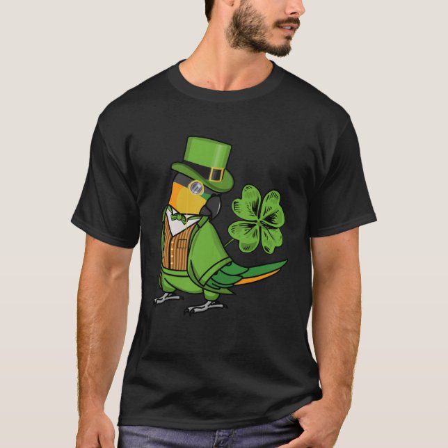 St Patricks Day Parrot I Black headed Caique T-Shirt (Vorderseite)
