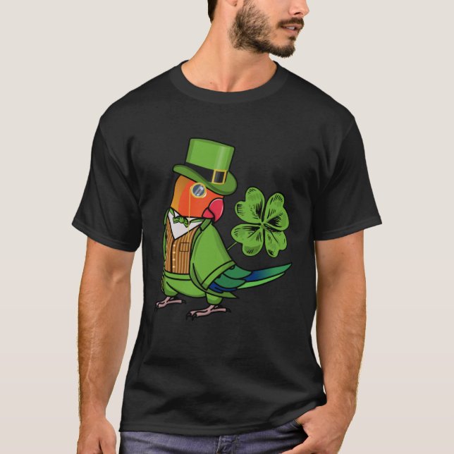 St Patricks Day Parrot I Fischers Lovebird T-Shirt (Vorderseite)