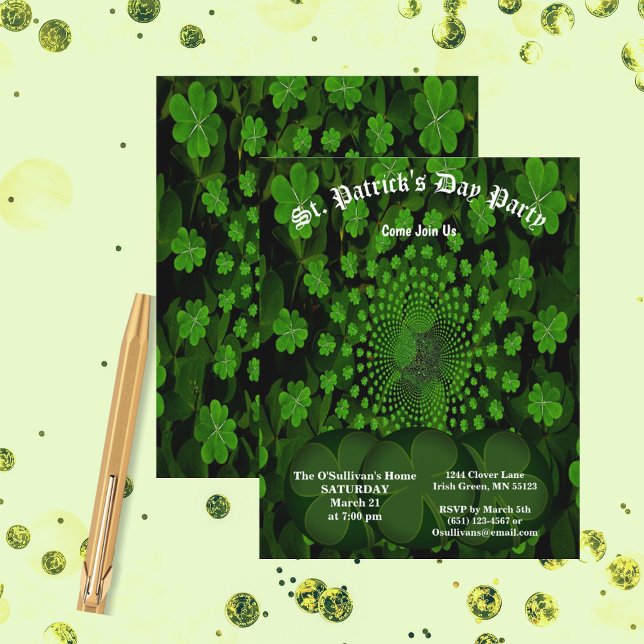 St Patrick's Day Party Clover Kaleidoskop Paper (Von Creator hochgeladen)