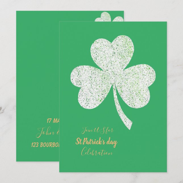 St. Patrick's Day Party einladen - Custom Card Einladung (Vorne/Hinten)