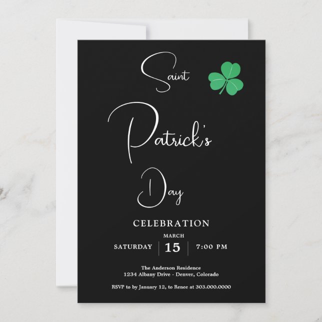 St Patricks Day Party Einladung (Vorderseite)