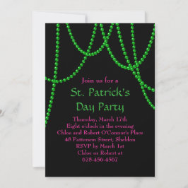 St. Patrick's Day Party Einladung in Pink & Black