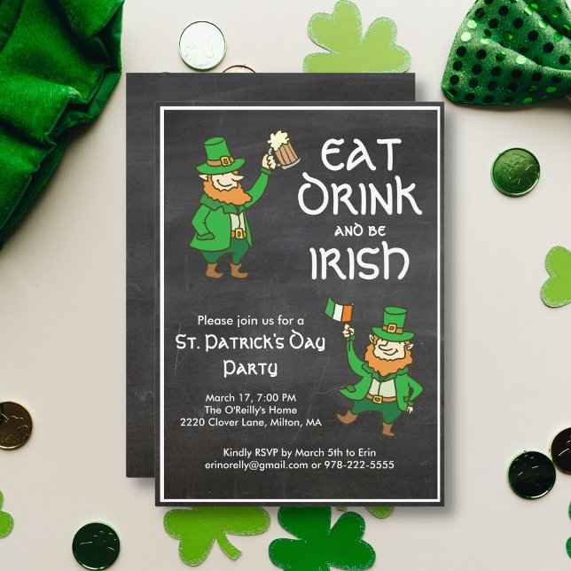 St Patricks Day Party essen Drink Irish Leprechaun Einladung (Von Creator hochgeladen)