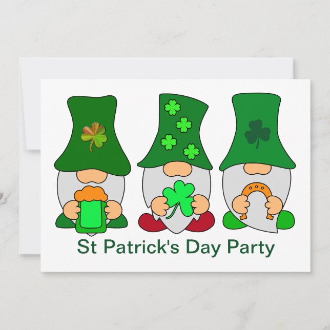 St Patricks Day Party Gnomies 12x18 Einladung (Vorderseite)