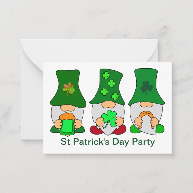St Patricks Day Party Gnomies Einladung Karte (Vorderseite)