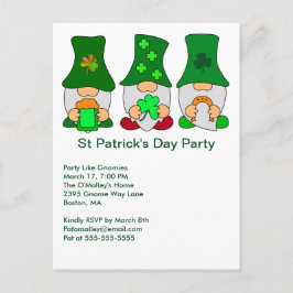 St Patricks Day Party Gnomies Einladung Postkarte