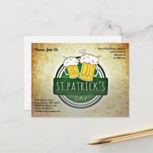 St. Patrick's Day Party Irish Brew Paper Postkarte
