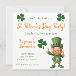 St Patrick's Day Party-Leprechaun Einladung