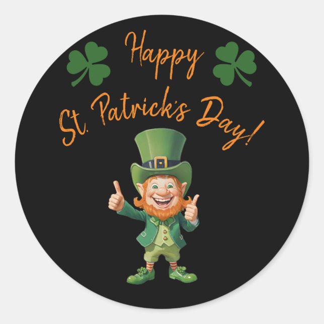 St Patrick's Day Party-Leprechaun Runder Aufkleber (Vorderseite)