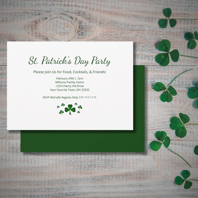 St. Patrick's Day Party Lucky Green Shamrocks Einladung (Von Creator hochgeladen)