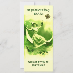 ST. PATRICK'S DAY PARTY MOND LADY MIT SHAMROCKS EINLADUNG