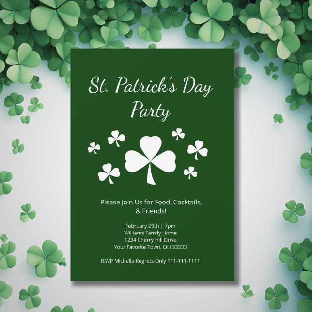 St. Patrick's Day Party Shamrocks Irish Green Einladung (Von Creator hochgeladen)