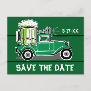 St Patrick's Day Party Vintag Truck Save the Date Ankündigungspostkarte