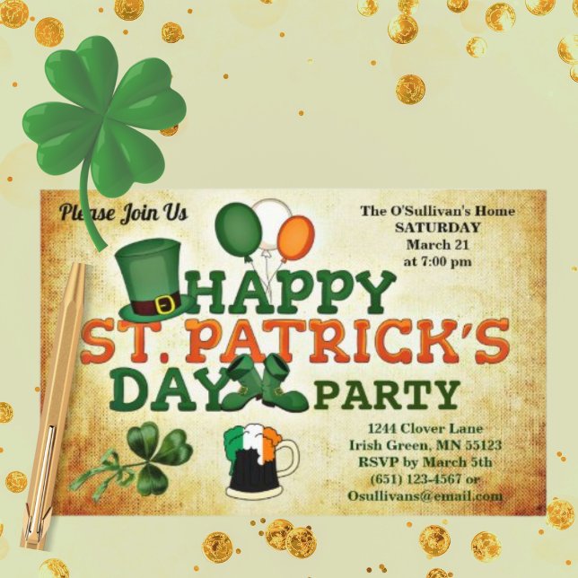 St Patrick's Day Party Vintage Papierblätter (Von Creator hochgeladen)
