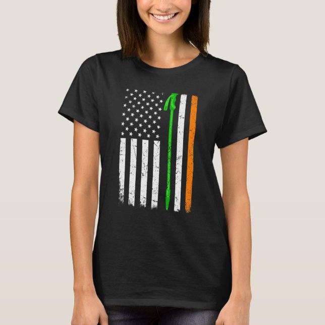 St Patrick's Day Patriotic Wanderung Irish America T-Shirt (Vorderseite)