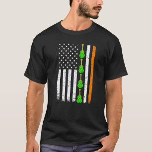 St. Patricks Day patriotischer Gitarre Irisch Amer T-Shirt