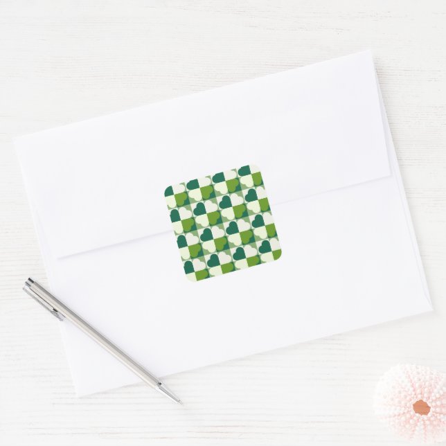 St. Patrick's Day Pattern Quadratischer Aufkleber (Umschlag)