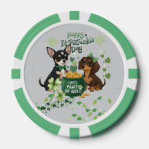 St Patricks day "pawt of gold "Poker Chip