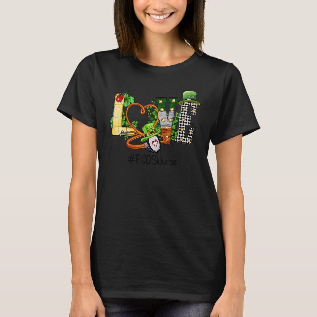 St Patricks Day Peds Nurse Kleeblatt Irish Liebe S T-Shirt (Vorderseite)