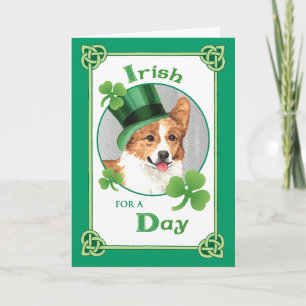 St. Patrick's Day Pembroke Welsh Corgi Karte