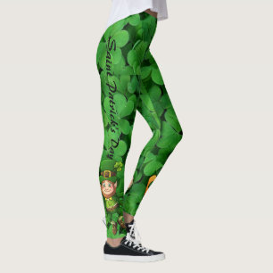 St. Patrick's Day personalisieren Worte Grün Klee Leggings