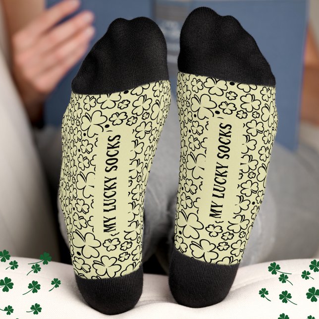 St. Patricks Day Personalisiert Name Lucky Socken (Clover, St. Patricks Day, Personalized Lucky Socks)