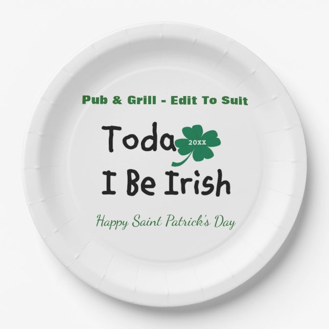 St. Patrick's Day Personalisiert Pappteller (Vorderseite)