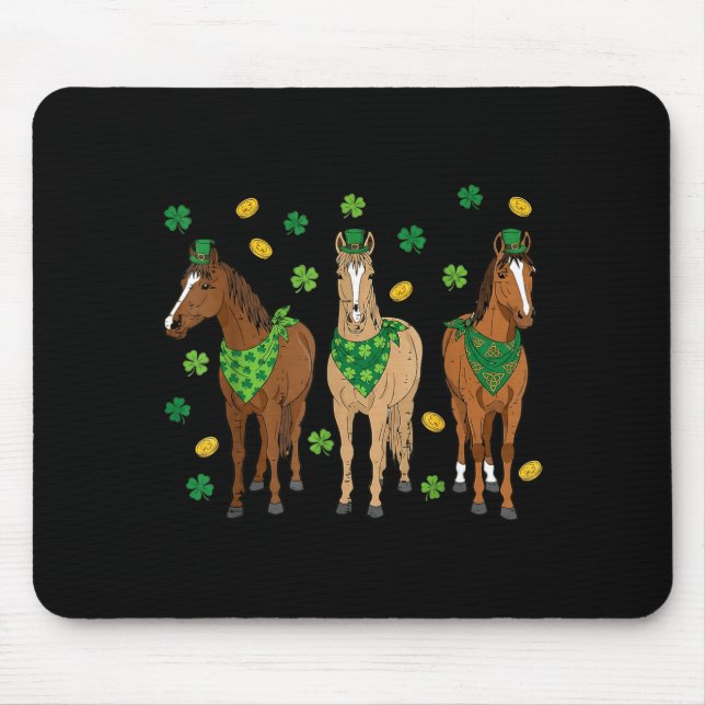 St. Patricks Day Pferde Reitsport Frauen Mädchen K Mousepad (Vorne)