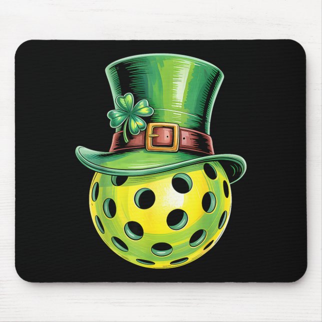 St. Patricks Day Pickleball Paddleball Spieler Mousepad (Vorne)