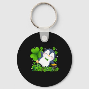 St. Patricks Day Pinguin irischer Kleeblatt-Tier Schlüsselanhänger
