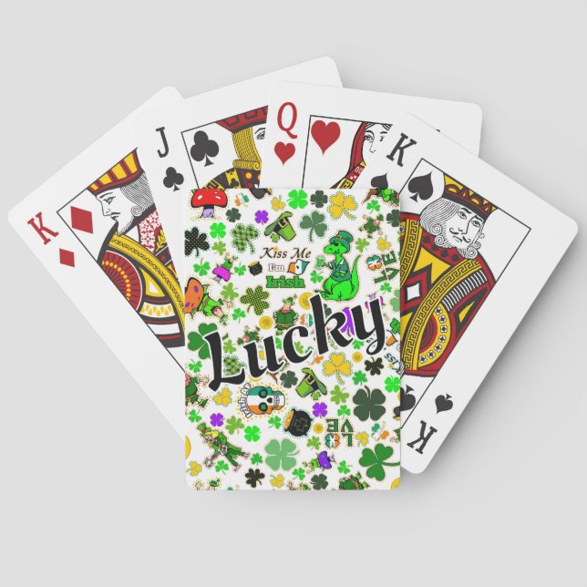 St. Patrick's Day Poker Game Good Lucky Charms Spielkarten (Rückseite)