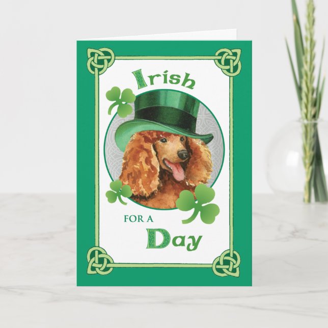 St. Patrick's Day Poodle Karte (Vorderseite)