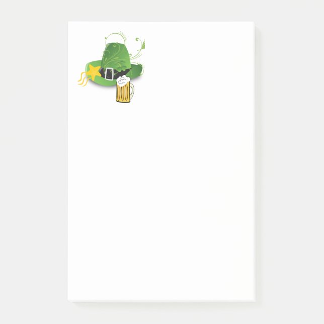 St. Patrick's Day Post it Notes Kleeblatt Beer Post-it Klebezettel (Vorderseite)