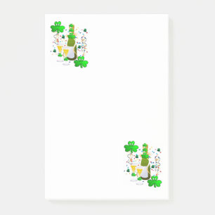St. Patrick's Day Post it Notes Kleeblatt Wine Post-it Klebezettel