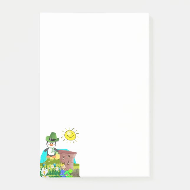 St. Patrick's Day Post it Notes Pinguin Post-it Klebezettel (Vorderseite)