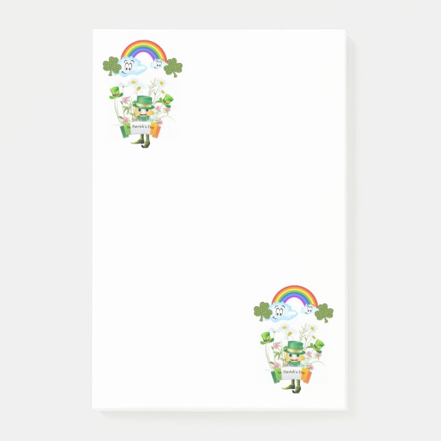 St. Patrick's Day Post it Notes Rainbow Post-it Klebezettel (Vorderseite)