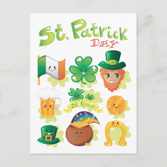 St. Patrick's Day Postkarte (Vorderseite)