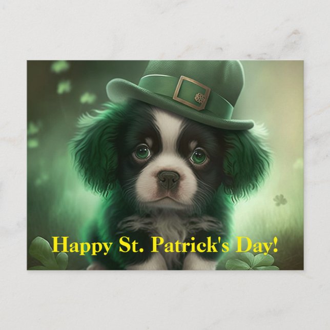 St Patrick's Day Postkarte mit einem Niedlichen We (Vorderseite)