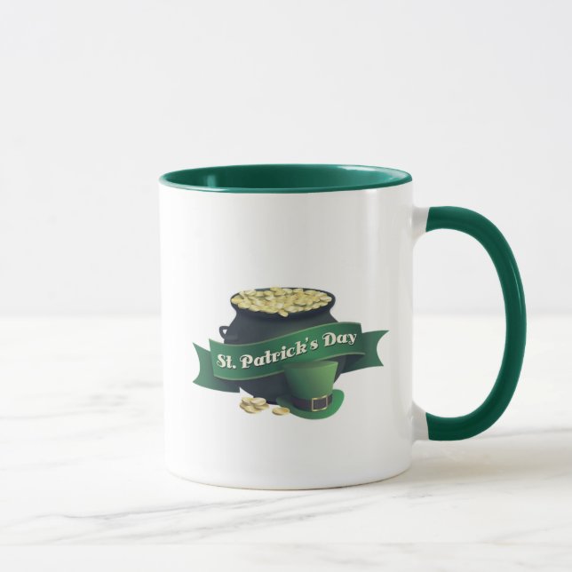 "St Patrick's Day Pot of Gold" Funny Irish Tasse (Rechts)