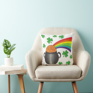 St. Patrick's Day Pot of Gold Rainbow Kleeblatt Kissen